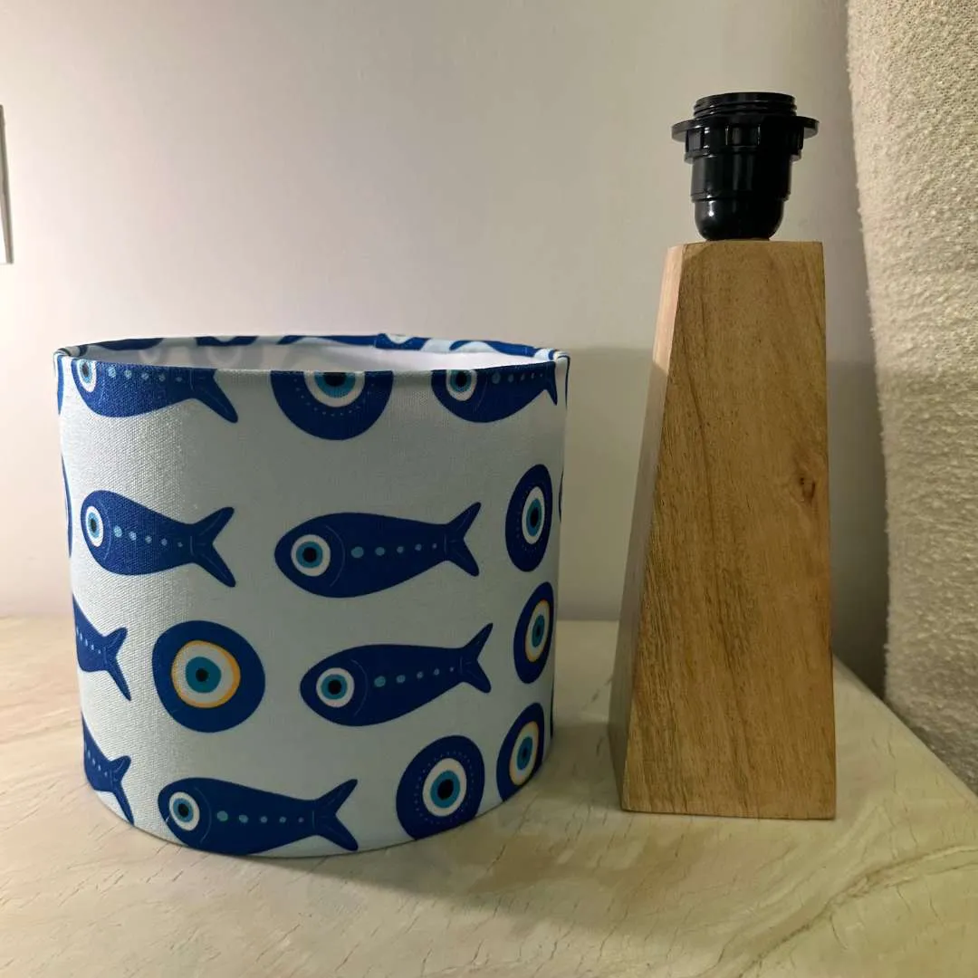 Wooden Table Lamp  (Square Base)
