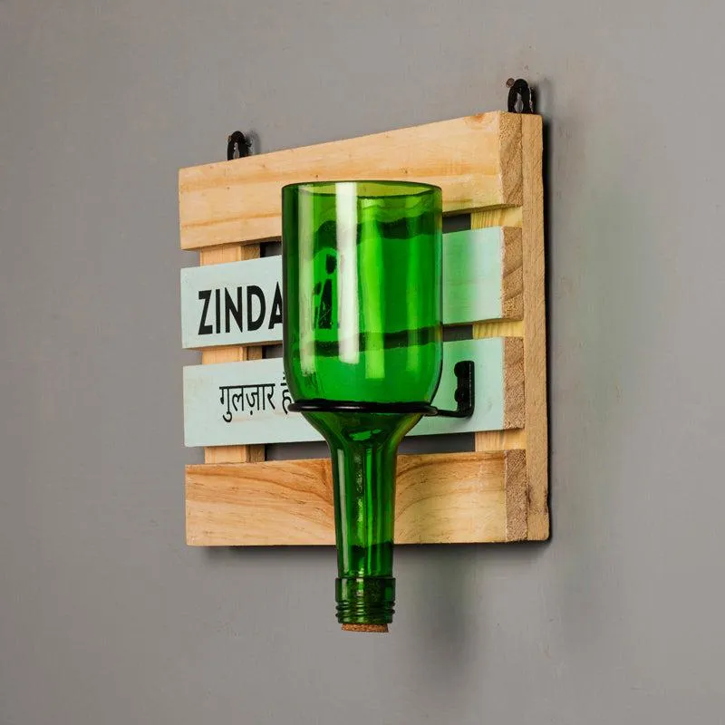 Zindagi Board with Wine Planter